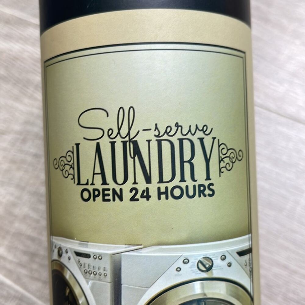 URBAN HOUSE DESIGN “Self Serve Laundry Open 24 Hours” Vinyl Wall Art Decal - Picture 3 of 8